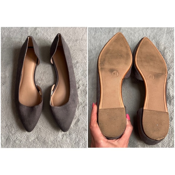 Mossimo Supply Co. Mohanna Gray Vegan Suede D'Orsay Ballet Flats 8.5 - Picture 3 of 12